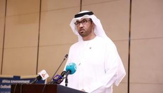 الدكتور سلطان الجابر خلال مشاركته في المؤتمر الوزاري الأفريقي المعني بالبيئة