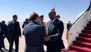 جانب من استقبال الرئيس المصري لعبدالفتاح البرهان