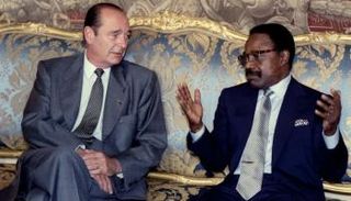 الرئيسان الراحلان الغابوني عمر بونغو والفرنسي جاك شيراك