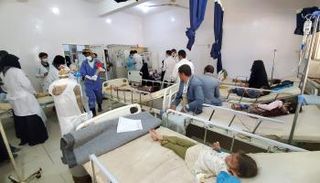 مستشفى يستقبل مرضى الحصبة في اليمن