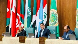 ناصر بوريطة وزير الشؤون الخارجية المغربي في كلمته بالجامعة العربية