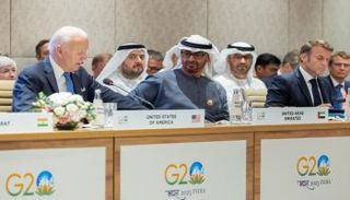 جانب من مشاركة الشيخ محمد بن زايد آل نهيان بقمة العشرين