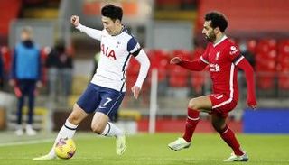 محمد صلاح وهيونغ سون مين في مباراة ليفربول وتوتنهام