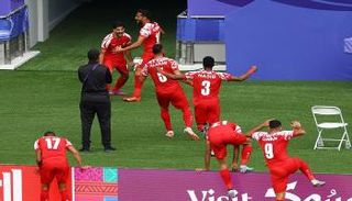 احتفال منتخب الأردن