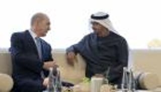 محمد بن زايد يبحث مع رئيس مجلس الأمة التركي تعزيز العلاقات