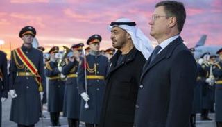 الشيخ محمد بن زايد آل نهيان رئيس دولة الإمارات لحظة وصوله روسيا