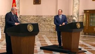 جانب من المؤتمر الصحفي للرئيسين المصري السيسي والجزائري تبون