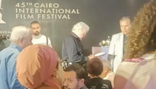 حسين فهمي في مؤتمر مهرجان القاهرة السينمائي