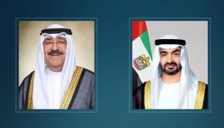 الشيخ محمد بن زايد آل نهيان والشيخ مشعل الأحمد الجابر الصباح