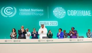 الدكتور سلطان الجابر رئيس مؤتمر الأطراف COP28 في ختام المؤتمر- أرشيفية