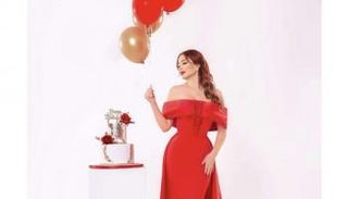 نسرين طافش بالأحمر احتفالا بعيد الحب