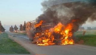 قصف شاحنة في سوريا - أرشيفية