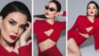 سيرين عبدالنور تتألق بالأحمر الناري في عيد ميلادها (صور)