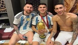 ليونيل ميسي وبالاسيوس - منتخب الأرجنتين