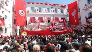 جانب من احتجاجات سابقة لاتحاد الشغل في تونس