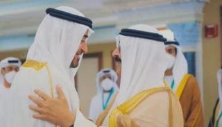 الشيخ محمد بن زايد آل نهيان والشيخ مشعل الأحمد الجابر الصباح