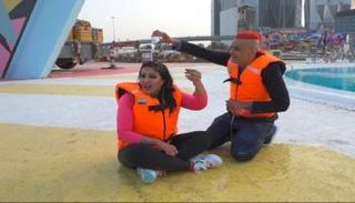 سمية الخشاب ورامز جلال في برنامج مقالب سابق