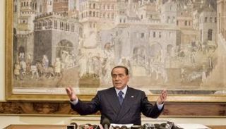 مؤتمر صحفي لبرلسكوني في قصر جرازيولي