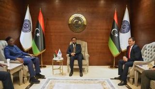 جانب من لقاء أسامة حماد بالمبعوث الأممي باتيلي