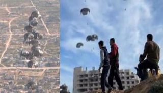 جانب من عملية إسقاط سابقة للمساعدات