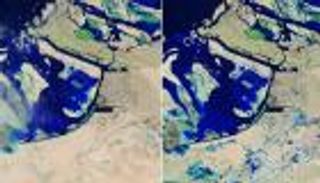 صور من الفضاء للإمارات قبل وبعد الأمطار الغزيرة.. إنجاز في إعادة الحياة لطبيعتها