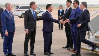 جانب من وصول بلينكن للصين