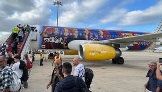طائرة برشلونة جماهير ريال مدريد
