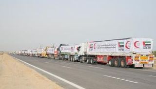 جانب من مساعدات إماراتية لأهالي غزة- أرشيفية