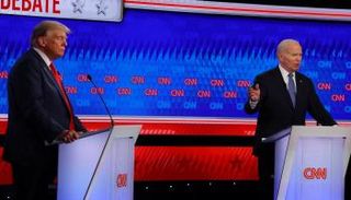 بايدن وترامب خلال المناظرة