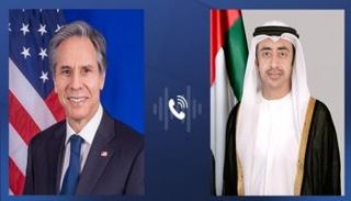 من اليمين وزير خارجية الإمارات ونظيره الأمريكي
