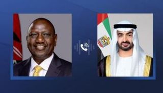 الشيخ محمد بن زايد آل نهيان رئيس دولة الإمارات ونظيره الكيني ويليام روتو