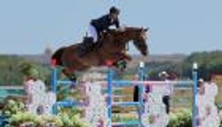 سقوط بطل العالم للفروسية من فوق حصانه (فيديو)