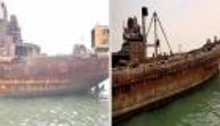 التسرب النفطي يتجدد.. سفن متهالكة تتحول لقنابل في سواحل عدن (خاص)