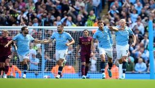 هالاند في مباراة مان سيتي ضد إبسويتش