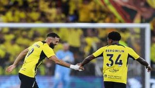 فرحة كريم بنزيما وبيرغوين