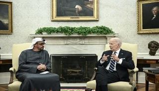 جانب من لقاء الشيخ محمد بن زايد بالرئيس الأمريكي جو بايدن