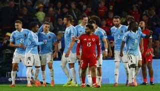 من مباراة ويلز ضد بلجيكا