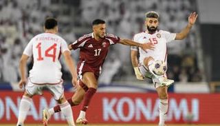 جانب من مباراة الإمارات وقطر