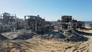 منطقة مدمرة بالكامل في مدينة غزة