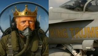 صورة من فيديو لترامب يرد به على متظاهري 