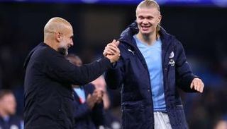 هالاند وغوارديولا في مانشستر سيتي