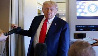 جانب من تصريحات ترامب للصحفيين