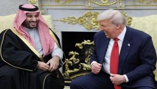 جانب من لقاء ترامب ومحمد بن سلمان 