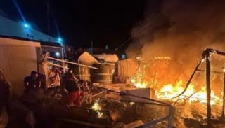 قصف سابق على خيام