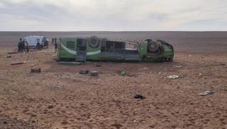 حادث انقلاب حافلة جنوب الجزائر 