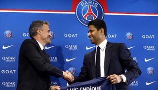 ناصر الخليفي رئيس باريس سان جيرمان ولويس إنريكي