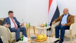 طارق صالح مع السفير الأمريكي باليمن