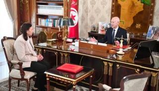 جانب من لقاء قيس سعيد برئيسة الحكومة