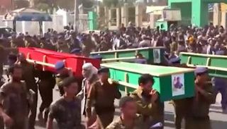 جانب من تشييع قتلى الحوثيين