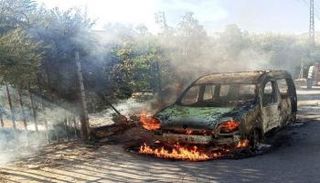 السيارة المستهدفة في الغارة